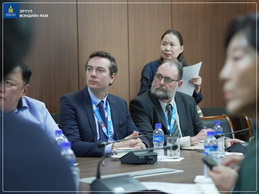 Leon, Hamish and Suvd at a meeting with the Minister of Health Mongolia